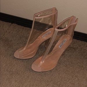 Clear nude transparent high heels